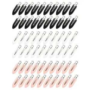 No Bend Hair Clips - 60 count Creaseless Clips for Sectioning, 2.3in Makeup Styling Clips in 3 Colors