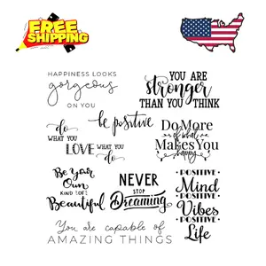 9 Pcs Vinyl Wall Stickers Inspirational Saying Wall Decals