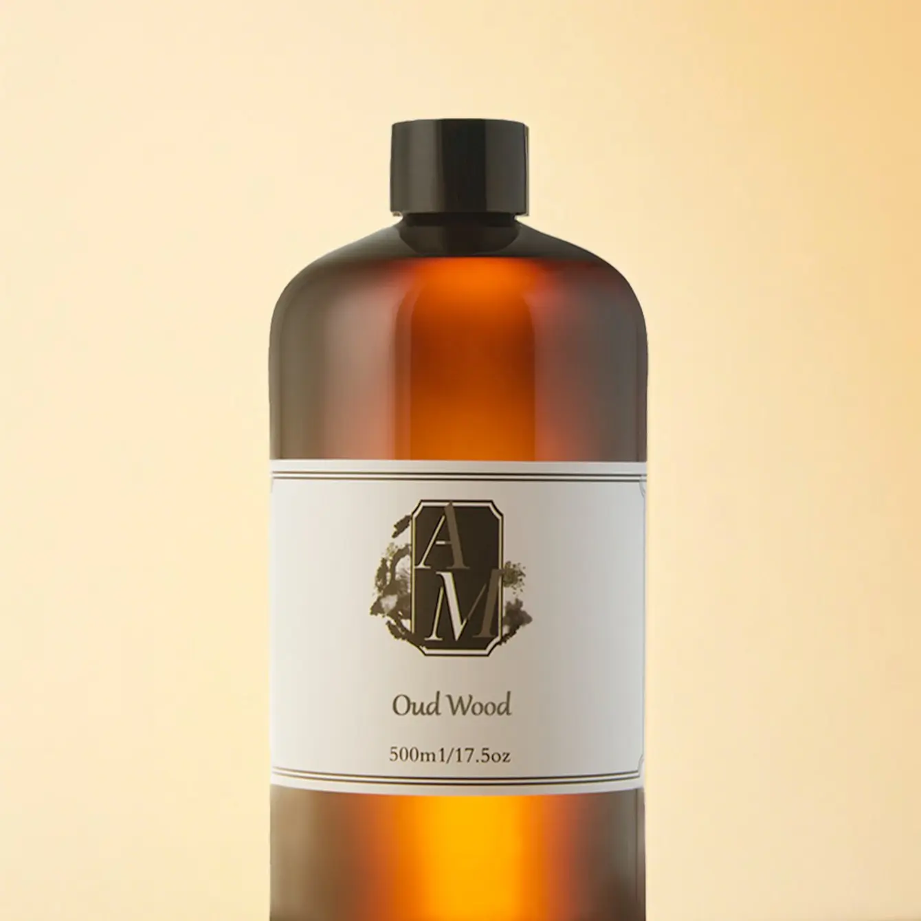 500ML Oud Wood Water-Based Aromatherapy Essential Oil, No Fire Scented Liquid, 15% Concentration, Suitable for Wicker Diffusers, Laundry Freshener, Woody Aromatic Scent, Aromatherapy Oils