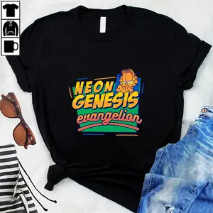 Neon Genesis Evangelion Garfield   T-Shirt
