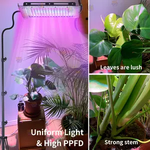 Adjustable LED Plant Growth Light with Tripod Stand, Full Spectrum Sunlight Seedling Lamp, 96/144 Leds for Tall Plants & Bonsai, 12-48 Inches Height