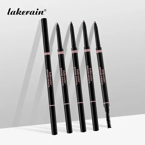 Long Lasting Cosmetic Eyebrow Pencil with Brush, 3 Counts Smooth Thin Brow Pencil, Precisely Outline The Eyebrow Shape, Suitable for Beginners, Makeup, Eyebrow Products