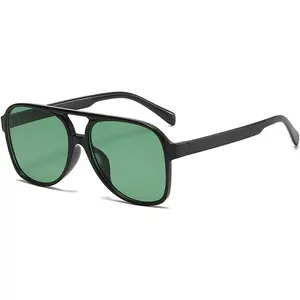 Vintage Aviator Sunglasses for Women Men 70s Glasses Retro Oversized Yellow Lens Shades