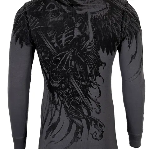 Xtreme Couture by Affliction Men's Thermal Shirt WIELDING DEATH