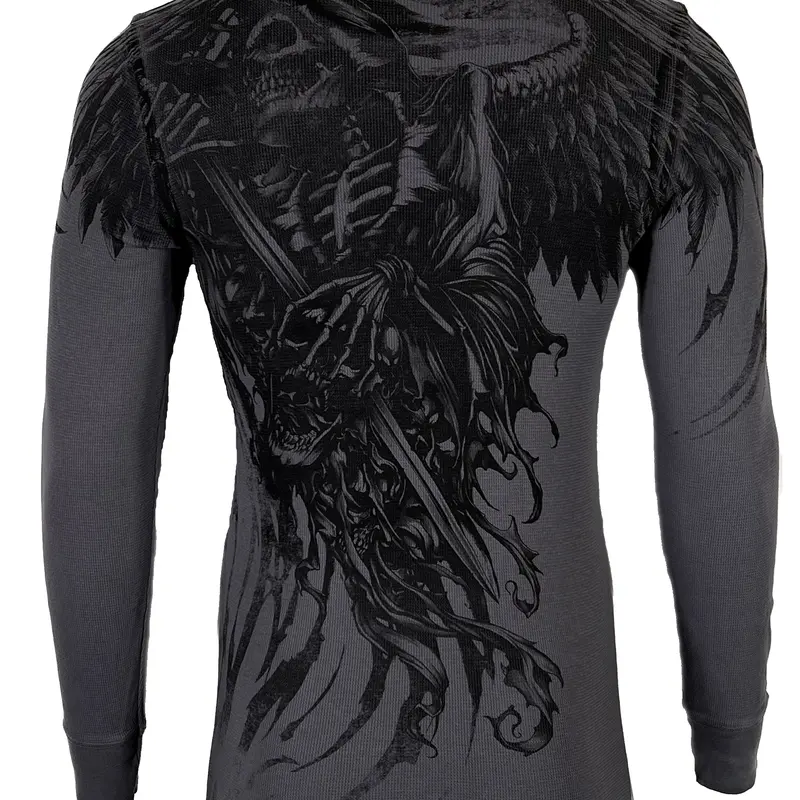 Xtreme Couture by Affliction Men's Thermal Shirt WIELDING DEATH