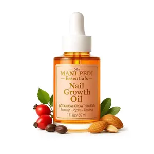 The Mani Pedi Essentials Nail Growth Oil With Rosehip, Jojoba, Almond For Stronger, Healthier Nails & Hydrated Cuticles - 1 Fl Oz