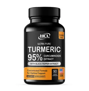 HCL Herbal Code Labs Turmeric Curcumin Extract 95% Curcuminoids with Black Pepper 1500 mg for Joint Health & Immunity Support