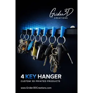 4-Key Wall Mount Key Holder – Custom Color Options for Garage & Shop Organization
