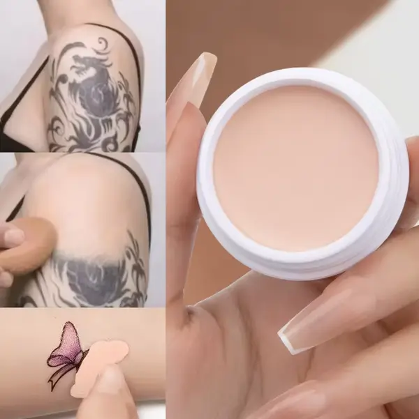 QIC Waterproof & Sweatproof Concealer Cream - Tattoo coverage, Long-Lasting Foundation, Natural,Full coverage, All Skin Types