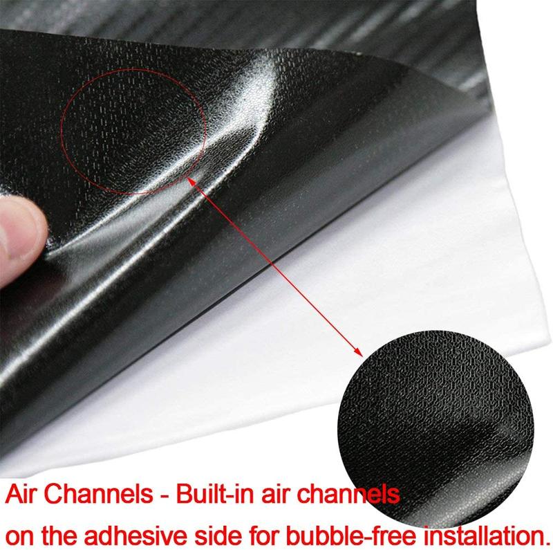 12" x 60" Gloss Black Carbon Fiber Car Wrap Vinyl Bubble Free Air Release Adhesive Car Wrap Film Roll DIY Decals with Cutter, Vinyl Squeegee,and Hand Tool ( 1 FT x 5 FT) - With Wrap Tools