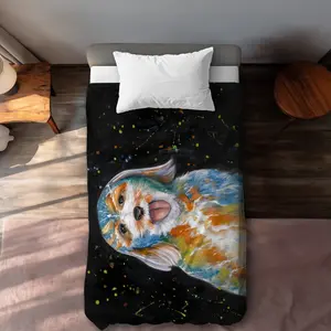 360 Stand Decorative Duvet Cover - Abstract Blue Labradoodle Art Design, Twin Extra Long Size for Twin Beds, Breathable Fabric Textile Bedding Linen for Modern Home Decor, Breathable Duvet Set