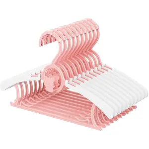 Kids Hangers for Nursery Closet, Adjustable Non-Slip Toddler Baby Hangers with Windproof Buckle, 11-14" Infant Child Plastic Clothes Pant Hanger for Boys Girls Newborn Adult Organiser Blue Hanging