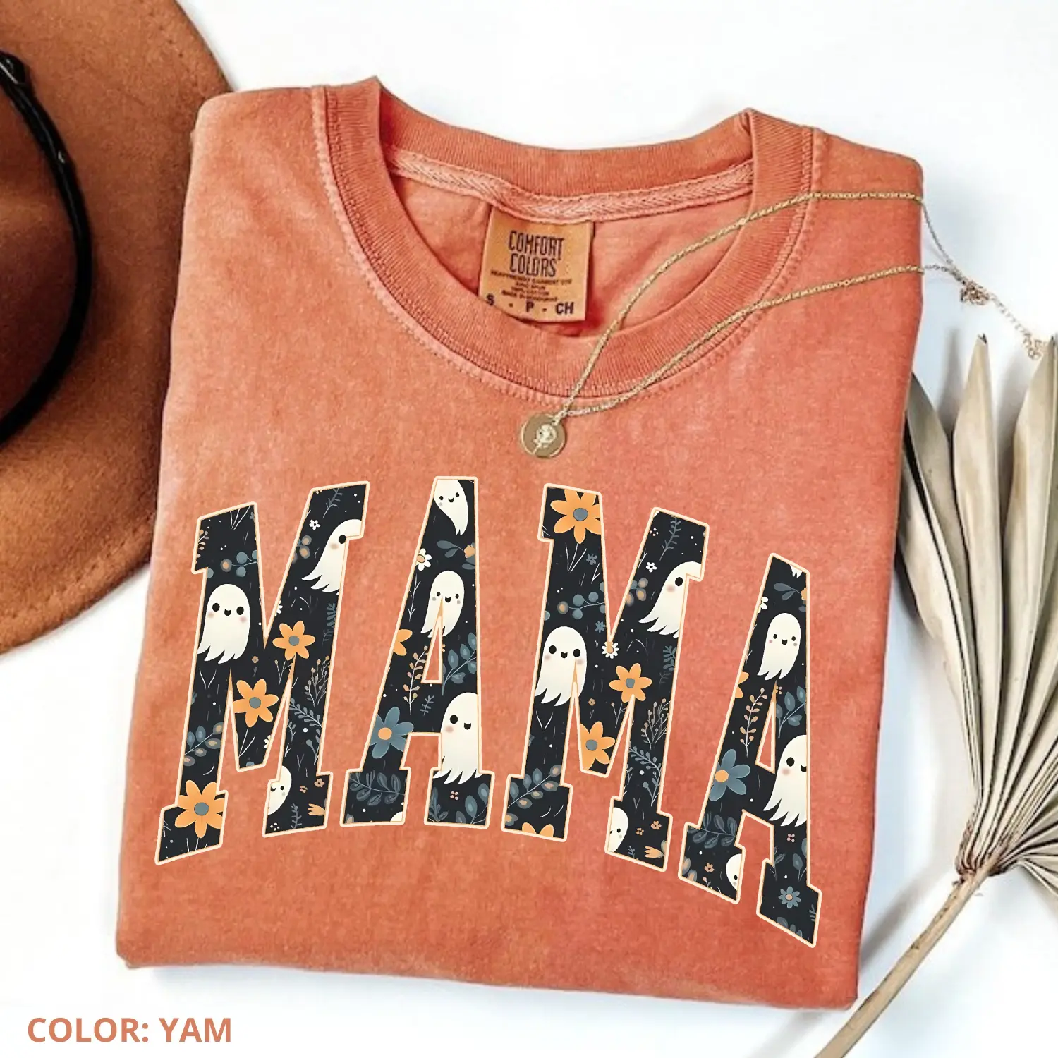 Comfort Colors Halloween Mama T-Shirt, Cute Ghost Boo Tee for Moms, Spooky Season Aesthetic Shirt, Fun Fall Halloween Gift Idea, Gift For Her