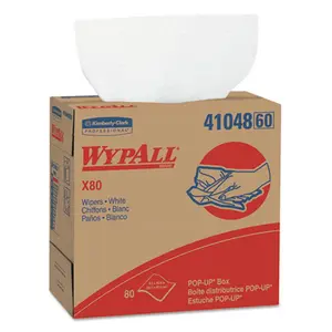 Kimberly Clark 41048 WYPALL X80 Wipers- 9 1/10 x 16 4/5- White- 100/POP-UP Box- 5 Boxes/Carton