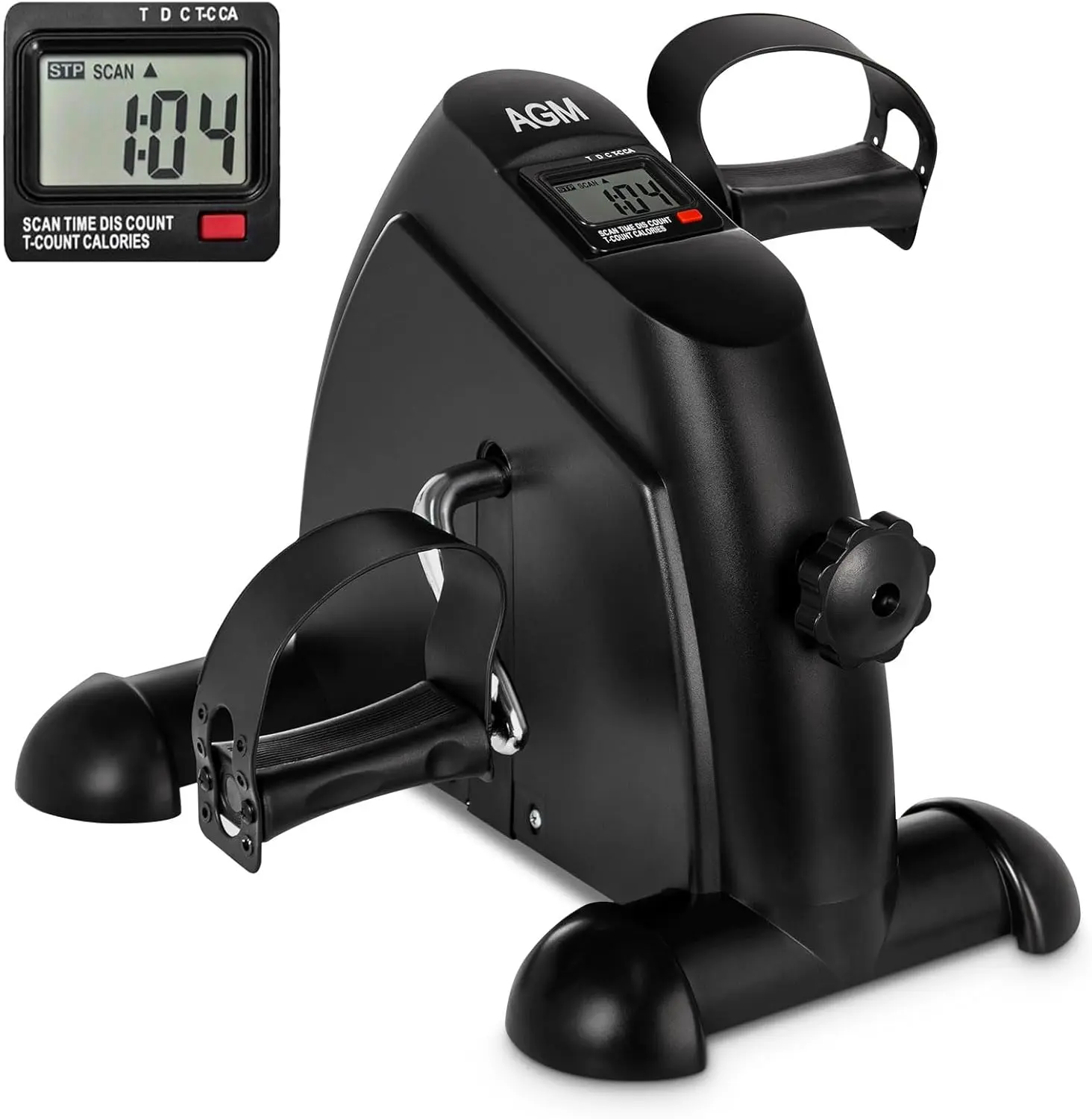 Mini Exercise Bike, Under Desk Bike Pedal Exerciser Foot Cycle Arm & Leg Pedal Exerciser with LCD Screen Displays