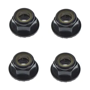 Tekno RC M5 Locknuts Aluminum Flanged Serrated, Black (4)