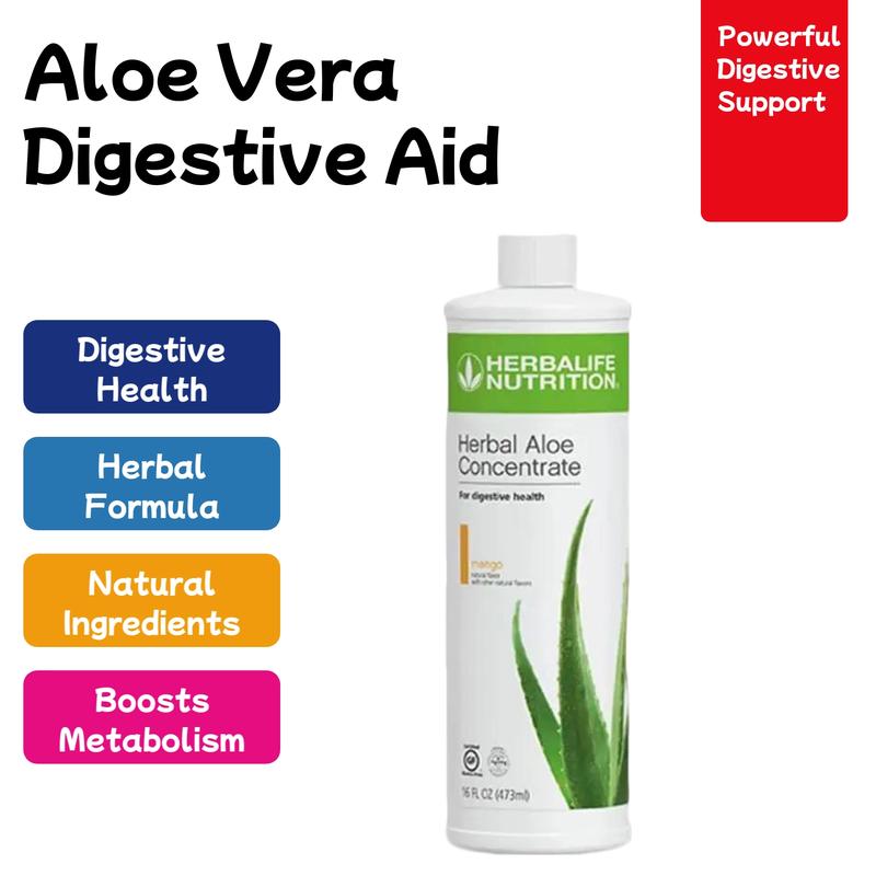 Nutrition Herbal Aloe Concentrate Mango - Concentrated Aloe Vera for Digestive Health, Versatile Use, Easy to Incorporate