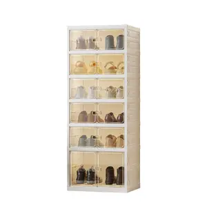 Mul-Layer Foldable Shoe Organizer, PP+PS Material, Shoe Storage Cabinet, Storage Organizer-Suitable for Clothes Blankets Shoes Books, Foldable Shoe Rack, for Hallway, Living Room, Bedroom
