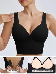 Women's U-Shaped Seamless Yoga Sports Bra, High-Strength Shockproof Design, Breathable & Comfortable, Fixed Padding, Outerwear & Layering Option