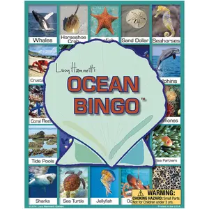 Lucy Hammett Ocean Bingo Game 6 Picture Boards, 42 Cards & Bingo Chips, All Ages