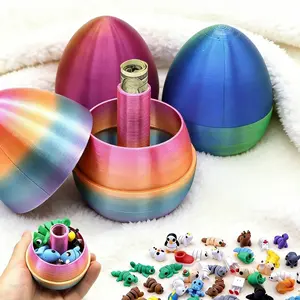3D Printed Easter Egg Toy Surprise Gift Dragon Egg, Contains Random 10 Animal Models, Collectible Figurines, Party Gift, Creative Holiday Present