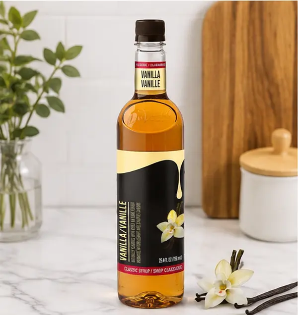 Classic Gourmet Vanilla Syrup, 25.4 fl oz, 1 Bottle | Rich Vanilla Flavor for Coffee, Desserts & Beverages