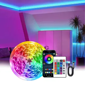 5v RGB LED Strip Light, Smart APP & 24 key IR Remote Control, Multiple Sizes Available, Easy Installation, Ideal for Living Room, Bedroom, Christmas Decor