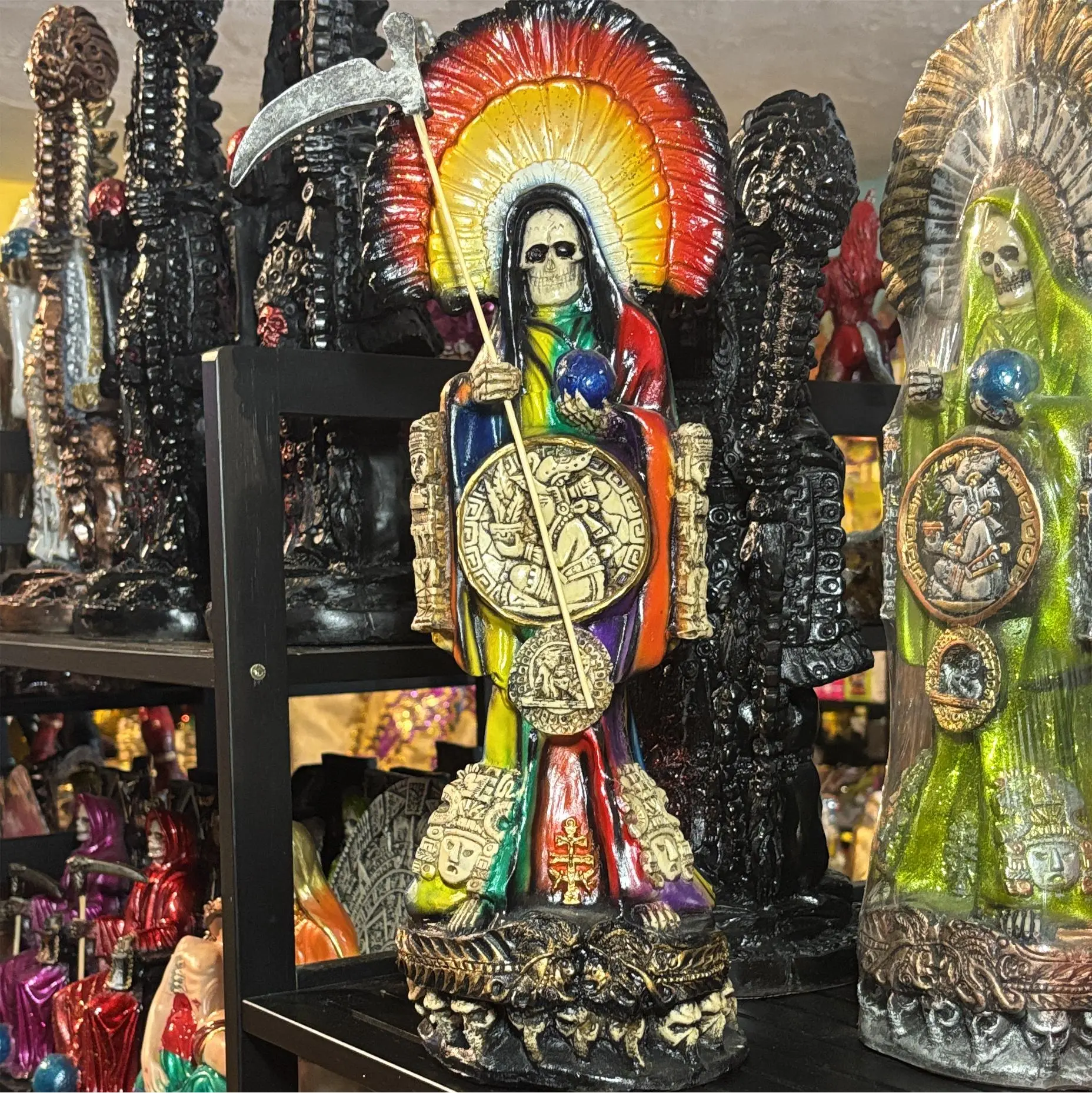 Santa Muerte statue Aztec 7 powers 15 inch charged