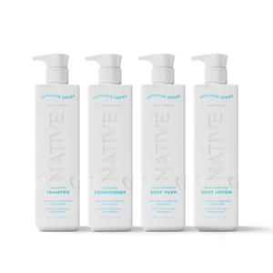 NATIVE Sensitive Series Personal Care Set – Body Wash, Lotion, Shampoo & Conditioner Soothing Coconut Cosmetic Gentle