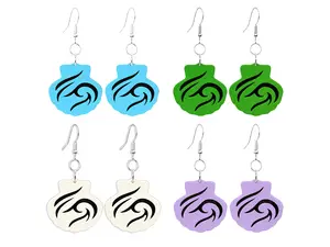 Scallop Shell Earrings Set of 4 Coastal Beach Jewelry Lightweight Summer Dangles