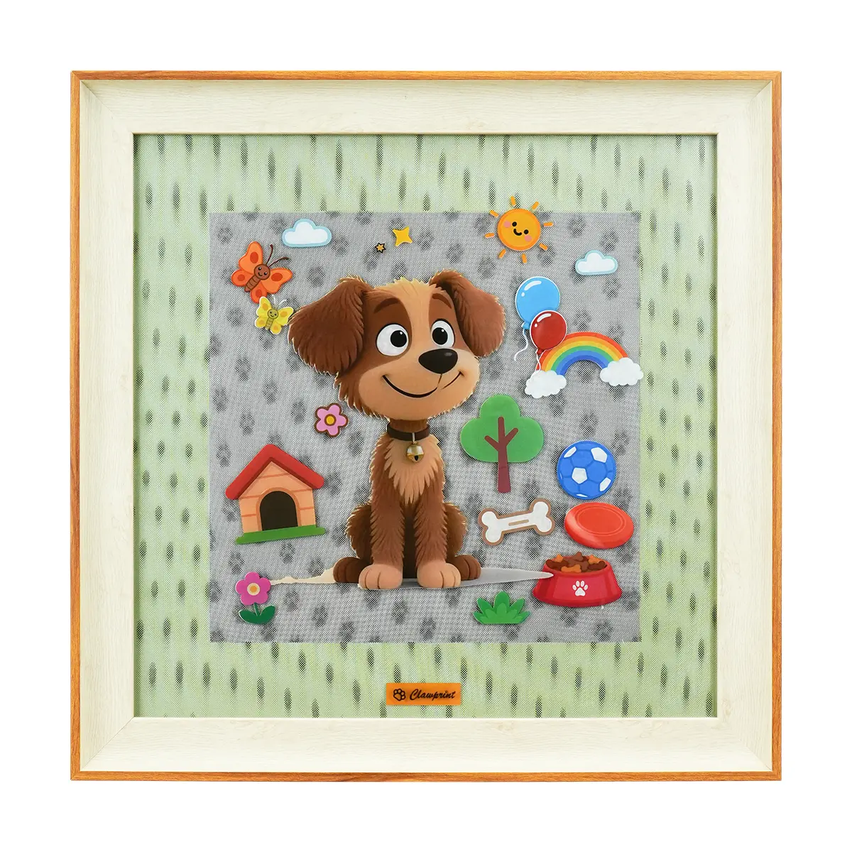 ClawPrint 3D Frame & Sticker Set Interactive 3D Art Kit for Kids Includes Magic 3D Art Frame Repositionable Stickers Adhesive Tabs