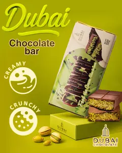 I'ts Crunché Dubai Chocolate Bar Large, Kunafa, Kadayif, Pistachio, Viral, 240.g, 8.5oz, Crunchy, Creamy, Rich Filling