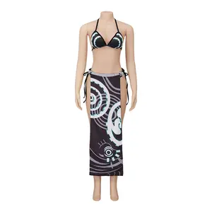 Game Midna Cosplay Sexy Bikini With Skirt Full Set Game Midna Black Outfits Women Girl Halloween Carnival Sui