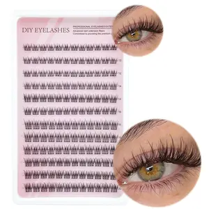 Surprise DIY False Eyelashes Extension, Natural Look with Artificial Lashes, Dense Curled Fake Eyelash Group for Home Use