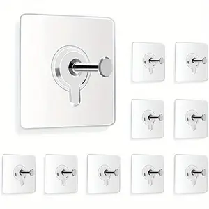 10pcs Adhesive Wall Hooks 13lb, Wall Hangers Without Nails, Self Adhesive Thumb Hook, Picture Hangers Without Nails