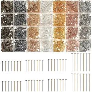 Junkin 2800 Pieces Flat Head Pins for Jewelry Making DIY, Head Pins Set 0.63 Inch, 0.71, 0.79, 1.18 Inch Earring Bracelet Pendant Jewelry Making(Multicolor)
