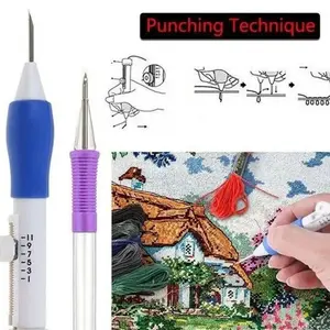 DIY Embroidery Punch Needle Kit with Storage Box, Upgraded Version Embroidery Pen, Clothing Knitting Sewing Needle Sealing Tools