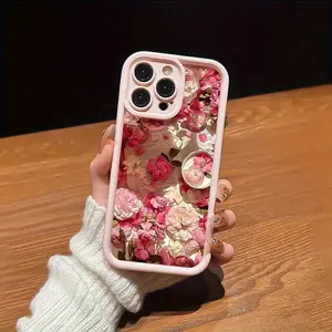 Phone Case - A Protective Case Designed with Pink Flowers And Newspaper Patterns, Providing Full Coverage And Precision Protection, Compatible with Apple 15 Pro Max And Various Iphone Including 11, 12, 13, 14, And 16 Series