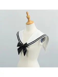 Sailor suit basic style black and white collar sailor suit bow tie collar flower Japanese school style uniform false collar uniform