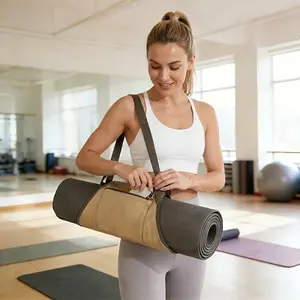 Portable Indoor Yoga Mat Storage Bag, Curved Yoga Mat Organizer, Fitness Gym Bag for Home Workouts, Compact and Convenient, Yoga Accessories