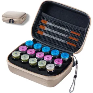 Insulin Fridge Holder Storage Case Insulin Vial Protector Holder Peptide Storage Case Fridge Fits Standard 10ml U-100 Vials,Gold (15 Slots)