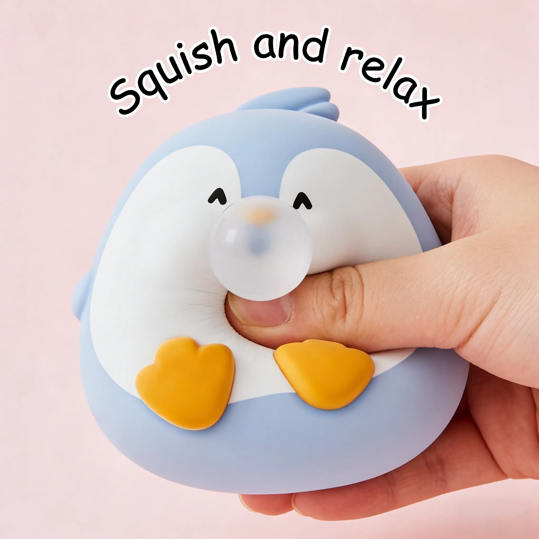 Kawaii Blue Penguin Squishy Toy, Slow Rising Bubble Squeeze Toy, Slow Rising Squishies, Cute Squishies, Decompression Squeeze, Stress Relief Fidgeting, Anxiety Fidgets, Child-Friendly Soft Material, Ideal Party Favors & Goodie Bag Fillers