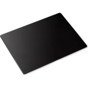 Photovoltaic Glass Gaming  Pad with Non-Slip Tempered Glass Professional  Mat for Desk Special Glass Surface&Sides  Around for Computers, Gamer, Office&,3 Sizes ( Black)