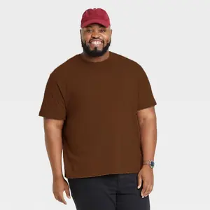 Goodfellow 5XLT Mens Big and Tall T-Shirt DARK BROWN Crew Neck Short Sleeve Comfortable Fit