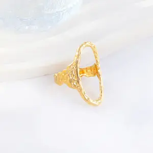 Gold-Tone Hammered Design Adjustable Ring for Women - Stylish and Versatile Jewelry Accessory