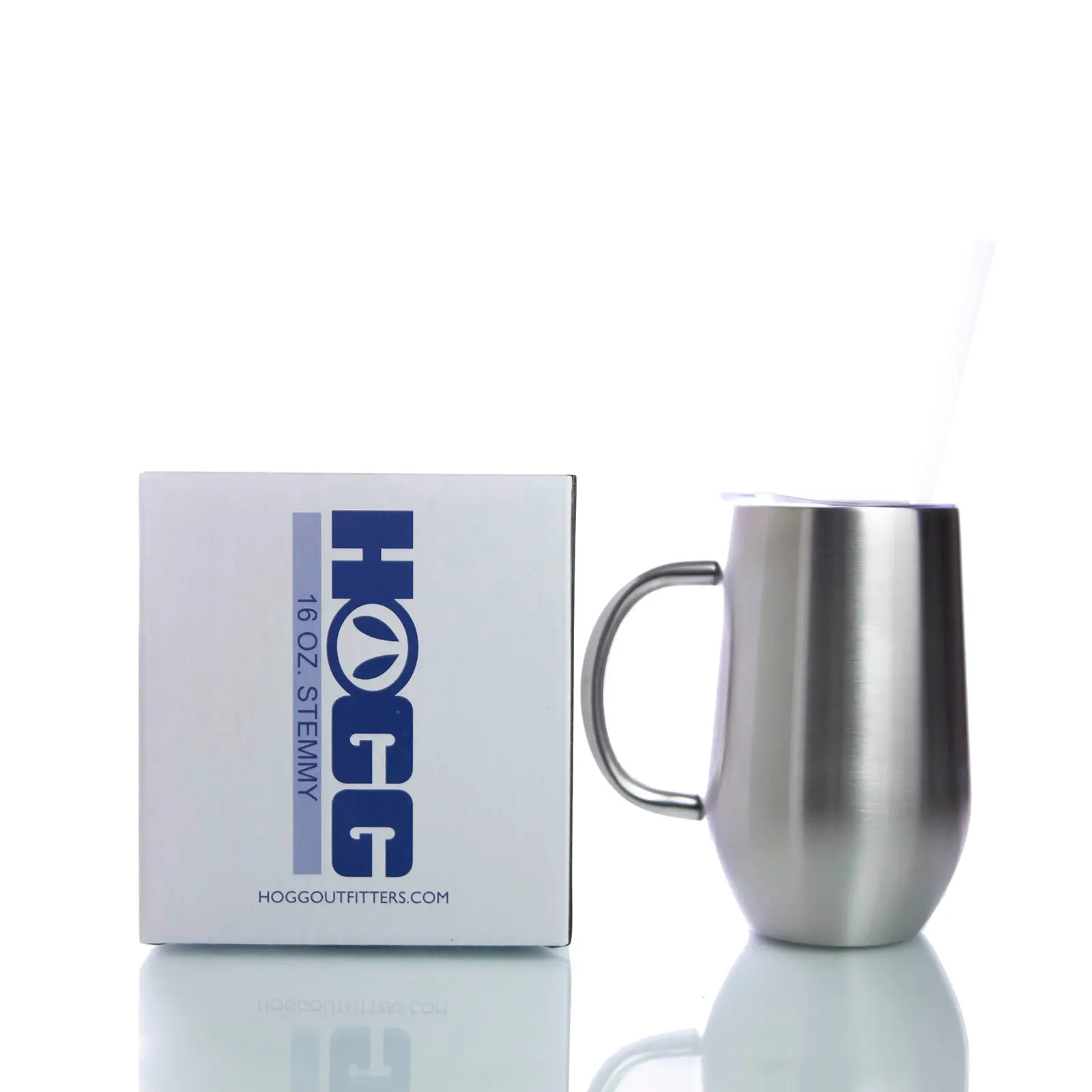 Hogg 16oz Big Stemmy Coffee Mug with Straw - Insulated Drinkware with Lid, Washable Design