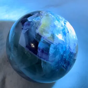 Fluorite Sphere blue, purple and yellow