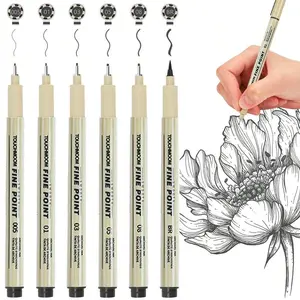 Fine Line Pen Set, Art Marker Pen, Black Ink Marker Pen, Drawing Pen for Drawing Sketch Cartoon Painting, Doodle Drawing Pen