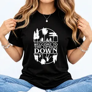 Welcome to the upside down Hawkins Middle School Av Club Graphic - Ringspun Cotton, Oversized Fit, Unisex Apparel Christmas Gift