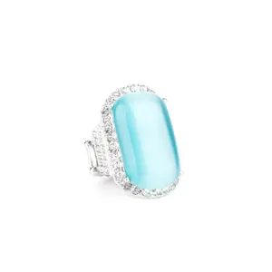 Fancy Feline Blue Cat's Eye Ring - Elegant Design with Blue Color and Unique Shape
